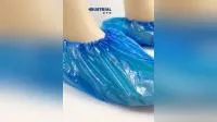 Capa de sapato azul material PE Capa de sapato de plástico descartável mais barata